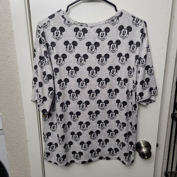 Disney Women 100th Anniversary Soft Mickey Mouse Short Sleeve PJ Top Shirt M NWT - Picture 2 of 9